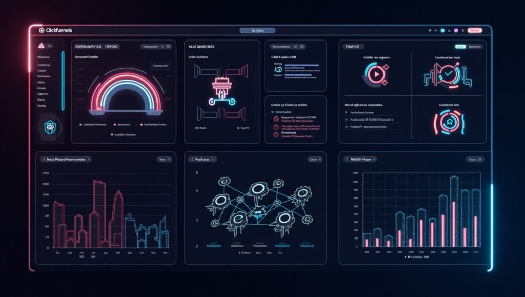 ClickFunnels 2.0 Pricing (2025): Plans, Costs & Features Explained Flux Dev A futuristic digital dashboard with a highcontrast ne 1 1